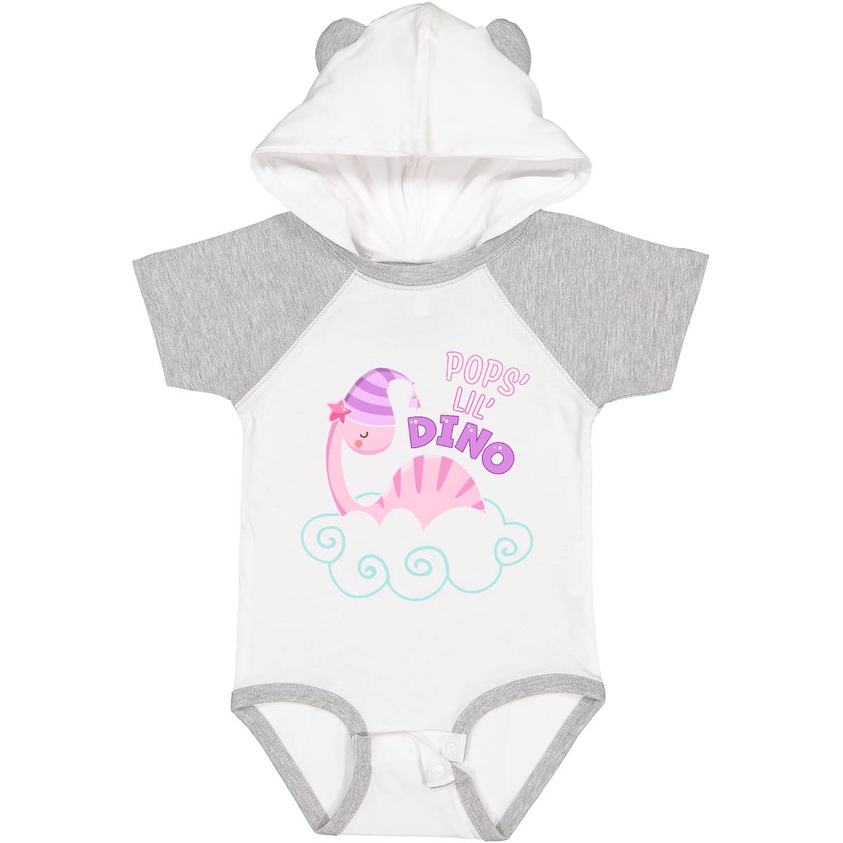 Inktastic Pop's Lil Dino Cute Pink Baby Dinosaur Bodysuit - Soft Cotton Onesie for Infants, Toddler Dinosaur Outfit, Perfect for Playtime, Daycare & Family Photos