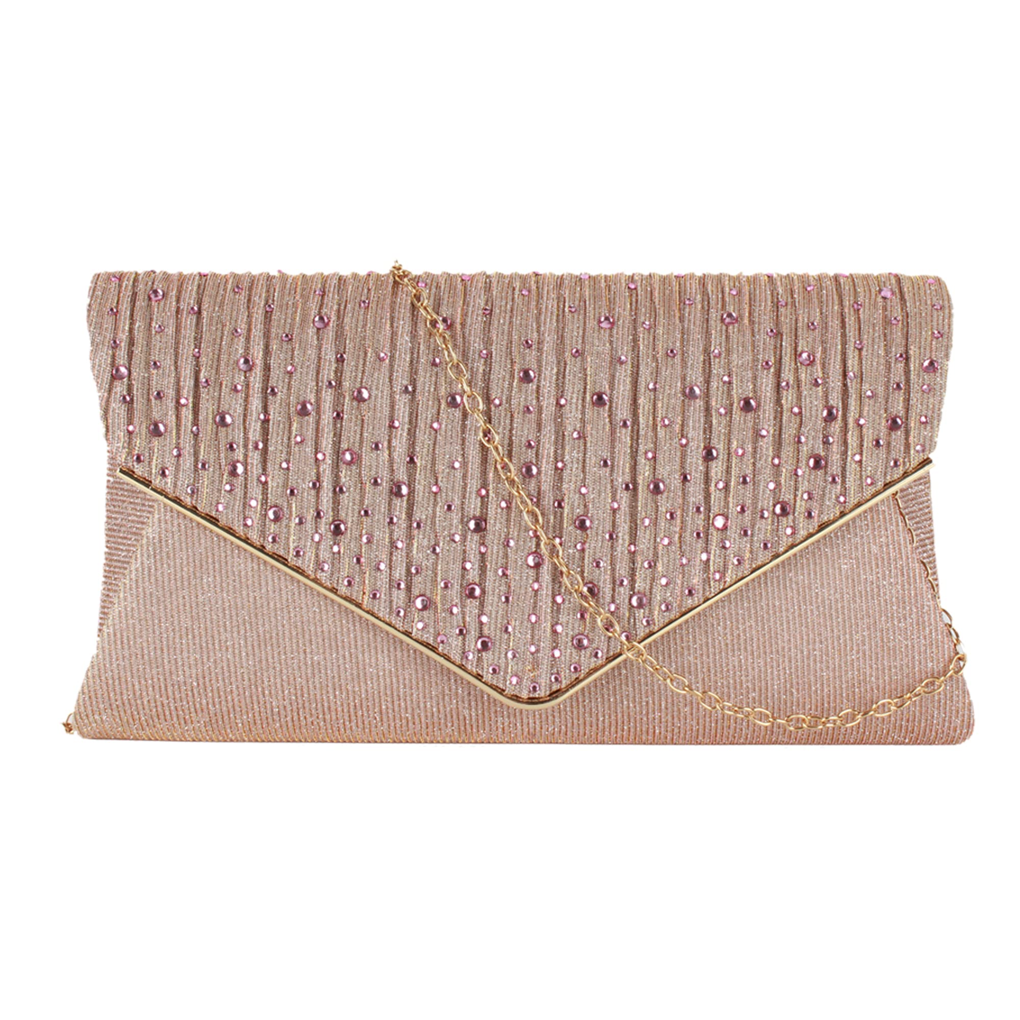 Aisi Women's Rhinestone Studded Flap Envelope Clutch Purse - Elegant Evening Bag with Chain Strap for Party, Prom, Wedding & Special Occasions