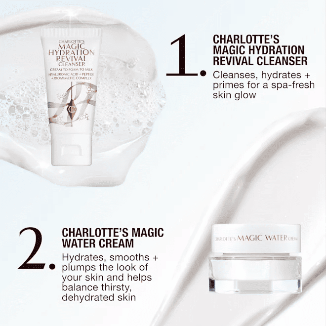 Charlotte's Magic Hydration Revival Duo - Hydrating Skincare Set for Dry Skin | Day & Night Moisturizing Cream & Serum | Perfect for Winter Care & Travel Skincare Routine