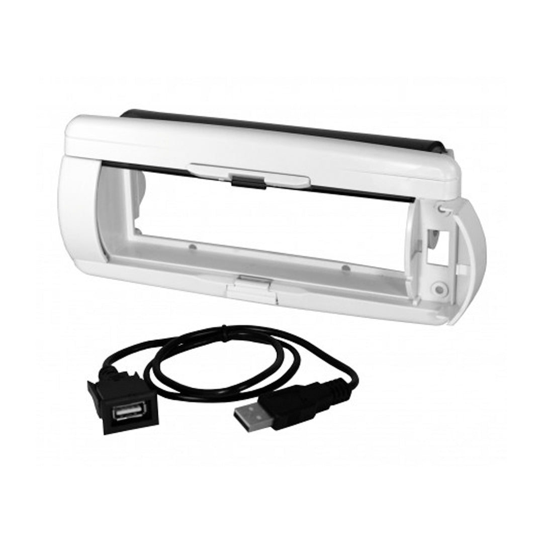 American International MCK2000W Single DIN Retractable Marine Radio Cover - White | Waterproof Protection for Boat, Yacht & Marine Stereo Systems