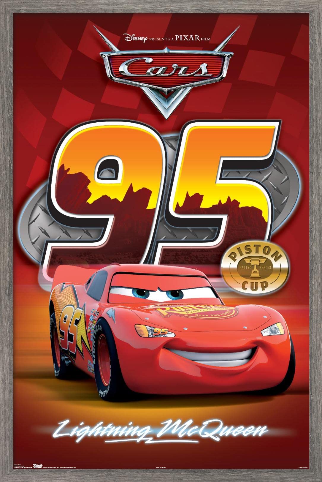 Disney Pixar Cars Lightning McQueen Wall Poster - 14.725