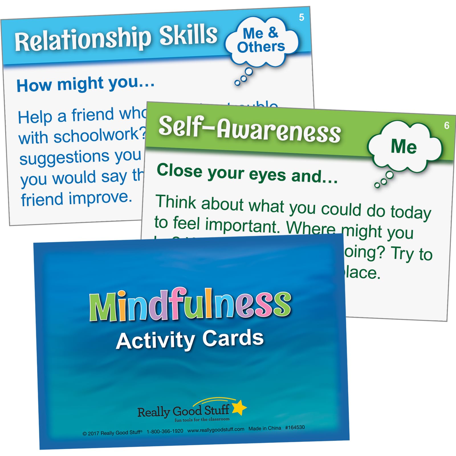 Mindfulness Activity Cards for Students - Set of 40 Mindful Exercises to Build Emotional Strength, Growth Mindset & Focus - Classroom & Homeschool Wellness Tools for Kids & Teens