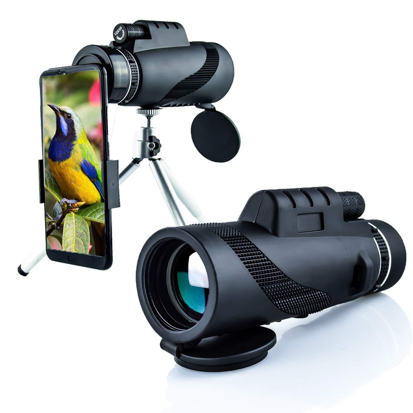 ROLTIN 40X60 HD Monocular Telescope with Tripod Clip - Waterproof, Zoom, Universal Phone Mount for Bird Watching, Hunting, Camping & Outdoor Adventures