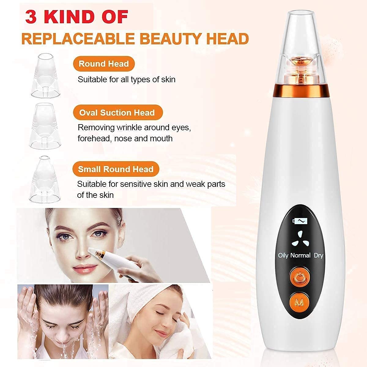 PIPALIYA Professional Acne Pore Cleaner & Blackhead Remover Vacuum Kit - Skin Care Tool for Pimple & Blemish Removal - Perfect for Daily Facial Cleansing & Spa Treatments