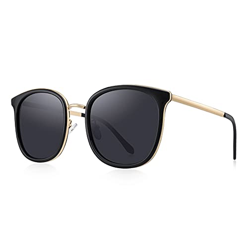 Black Frame/Black Lens/Gold Temples