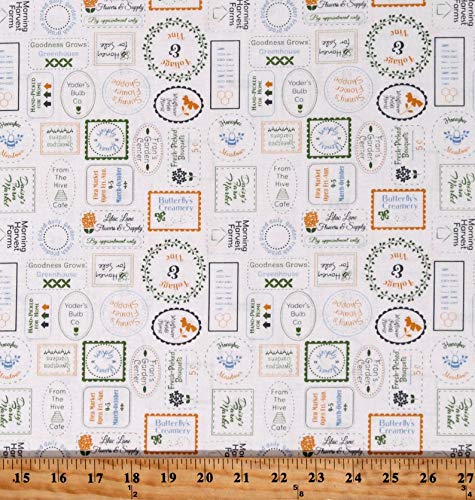 Spring Brook White Cotton Fabric Print by Yard for DIY & Sewing