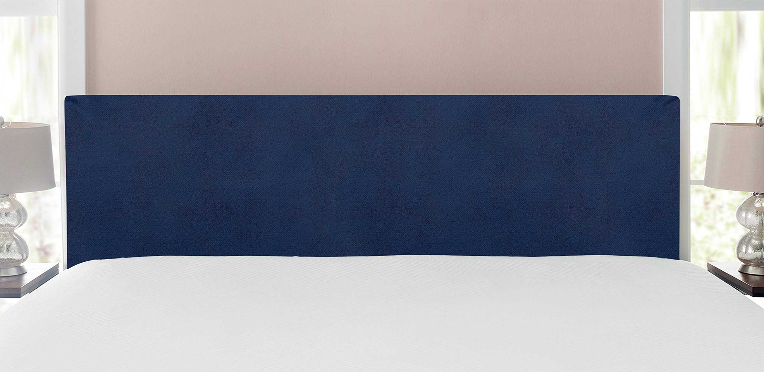 Ambesonne Faux Suede Headboard - Digitally Printed Weathered Texture Upholstered Metal Bed Headboard with Memory Foam | Navy Blue King Size | Perfect for Dorm, Bedroom & Home Decor Accent Furniture