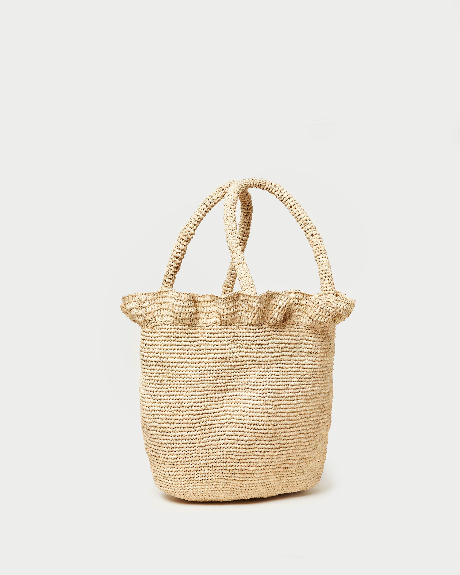Cyrus Natural Ruffled Woven Tote Bag - Stylish Eco-Friendly Handbag for Women | Perfect for Beach, Shopping & Everyday Use
