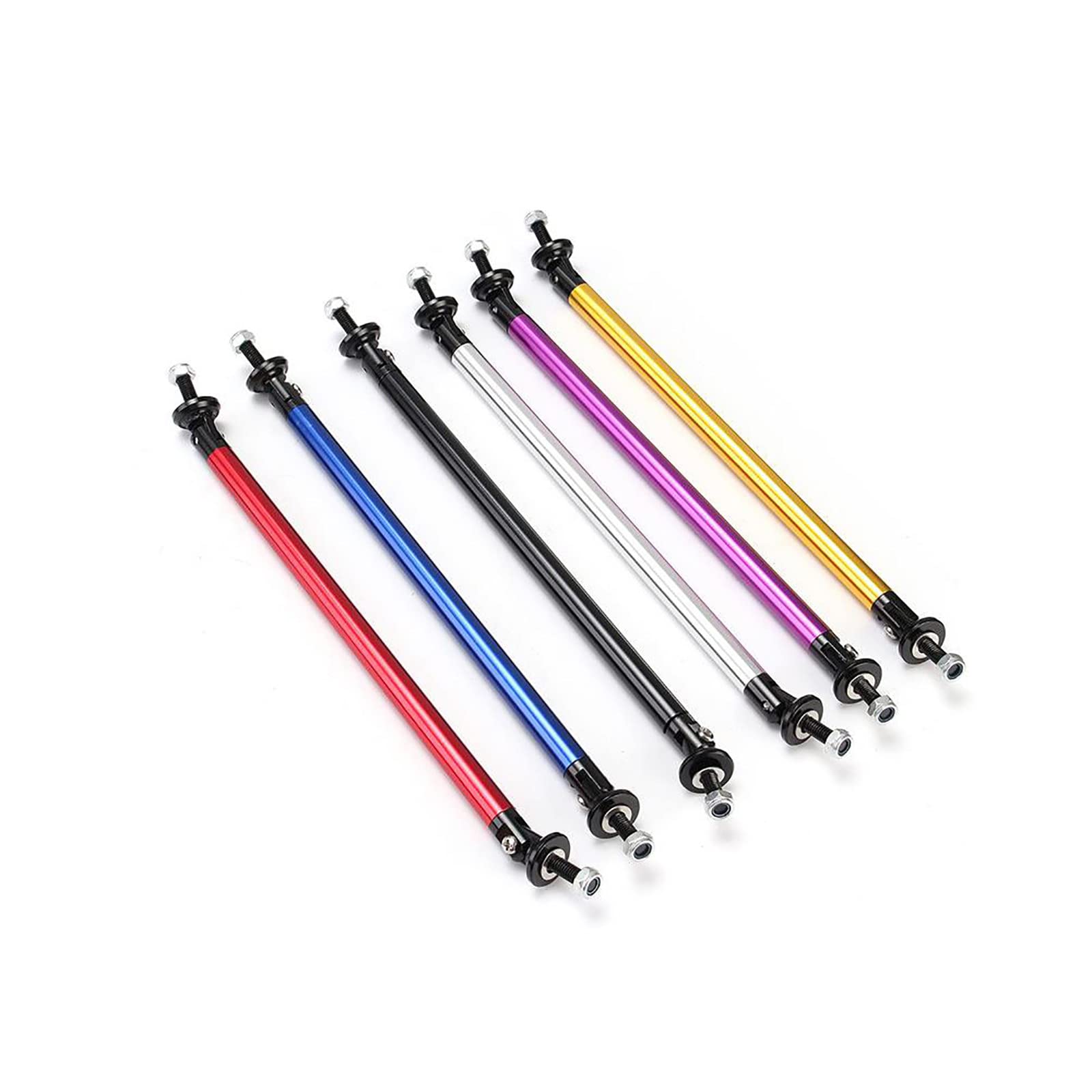 Universal Car SUV Front & Rear Bumper Lip Splitter - Adjustable Spoiler Strut Rod with Aluminum Alloy Tie Support Bars (Red, 100mm) - Enhances Aerodynamics & Style for Sports Cars & Tuner Vehicles
