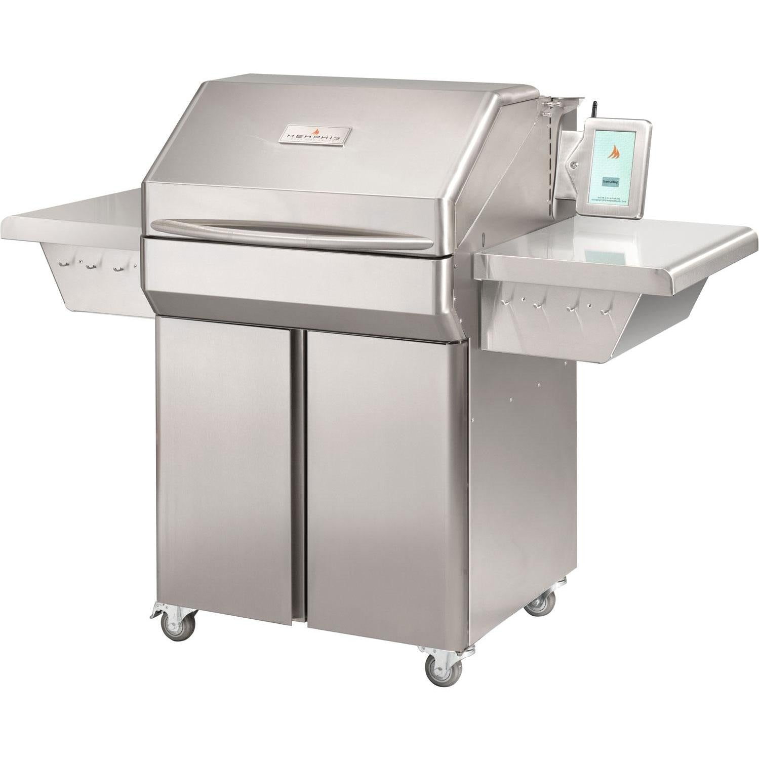 Memphis Grills Pro ITC3 Wi-Fi Enabled 28-Inch 304 Stainless Steel Pellet Grill - Smart BBQ Smoker for Outdoor Cooking & Backyard Grilling | Model VG0001S