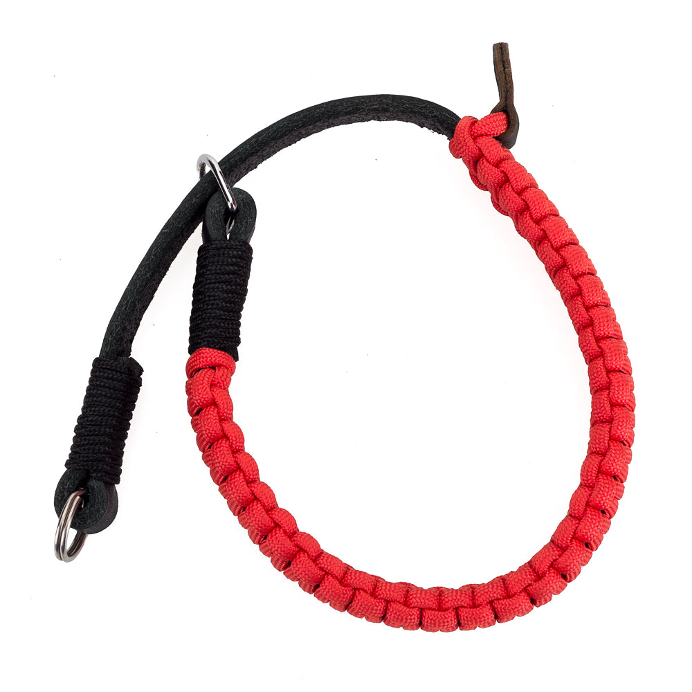 Cooph Leica Paracord Handstrap - Black/Red Key Ring Style Camera Wrist Strap for DSLR & Mirrorless Cameras - Perfect for Outdoor Photography, Travel & Adventure