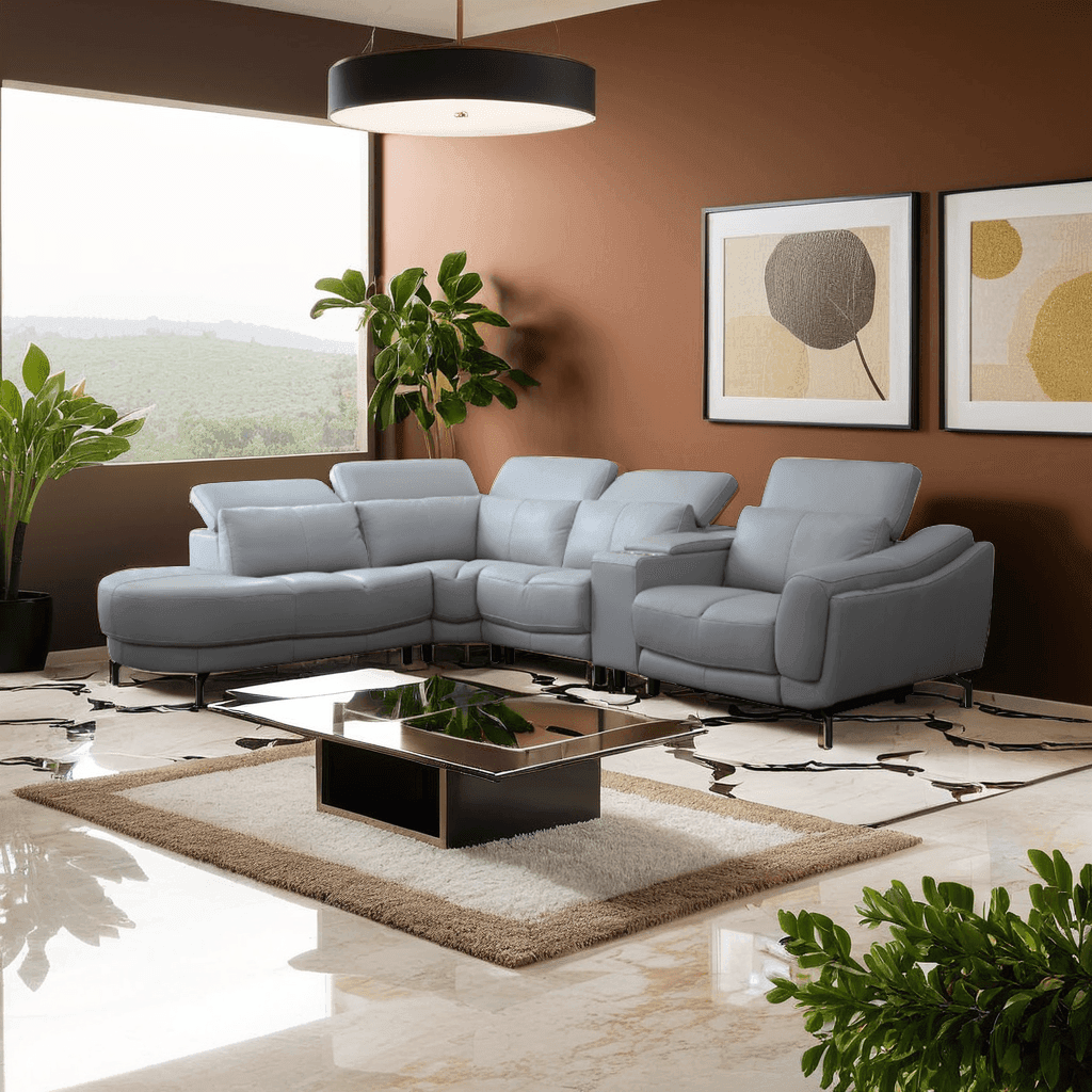 Miltonia Genuine Leather Power Recliner Sofa - Electric Lift Chair with Massage & Heat for Living Room, Home Theater & Elderly Comfort