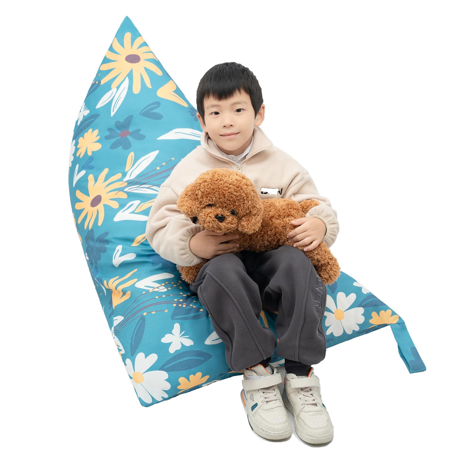 LOLOMLO Extra Large Stuffed Animal Storage Bean Bag Chair Cover - 52