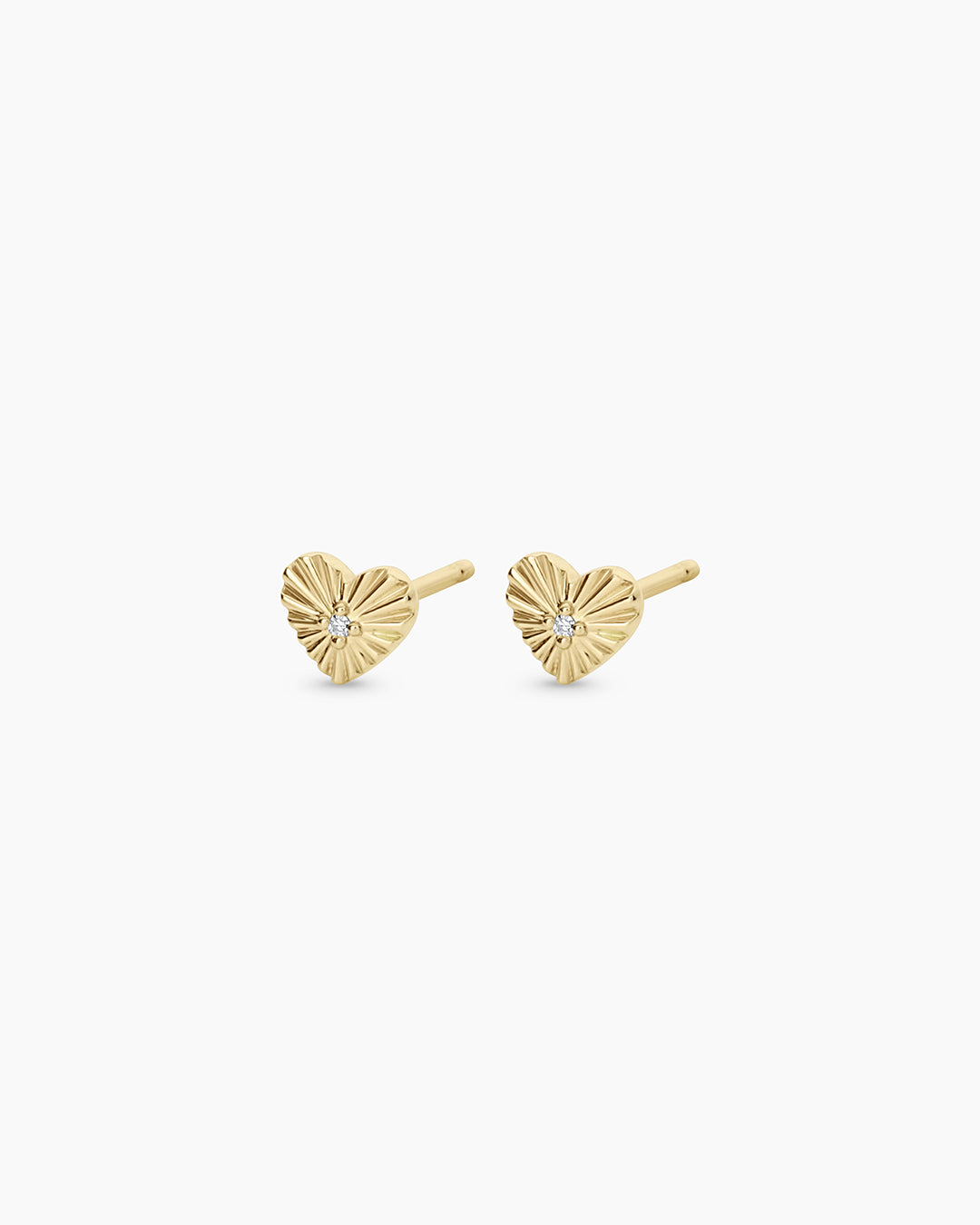 Diamond Vintage Heart Stud Earrings for Women - 14K Gold Plated Elegant Jewelry Gift for Valentine's Day, Anniversary & Special Occasions