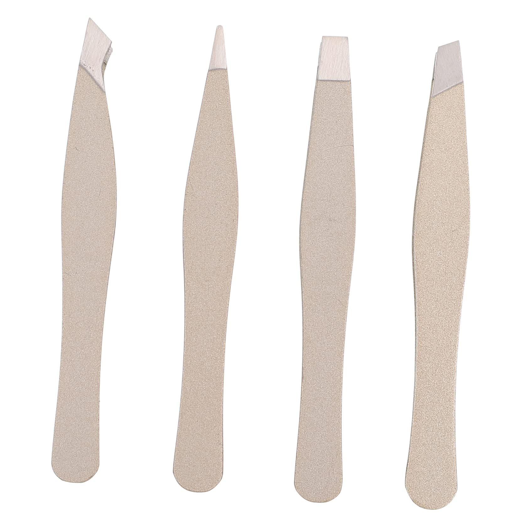 4pcs Mini Eyebrow Clips - Stainless Steel Slant Tip Tweezers for Ingrown Hair Removal, Facial Hair & Brow Grooming - Perfect for Spa, Salon & At-Home Beauty Care