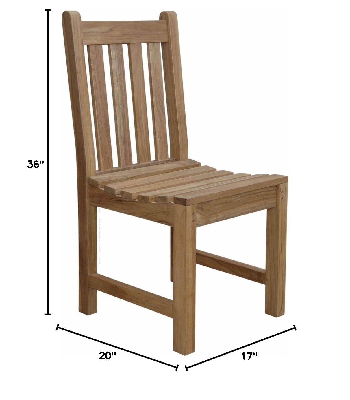 Anderson Teak Outdoor Dining Chair - Weather-Resistant Patio & Garden Furniture for Backyard, Poolside & Restaurant Use