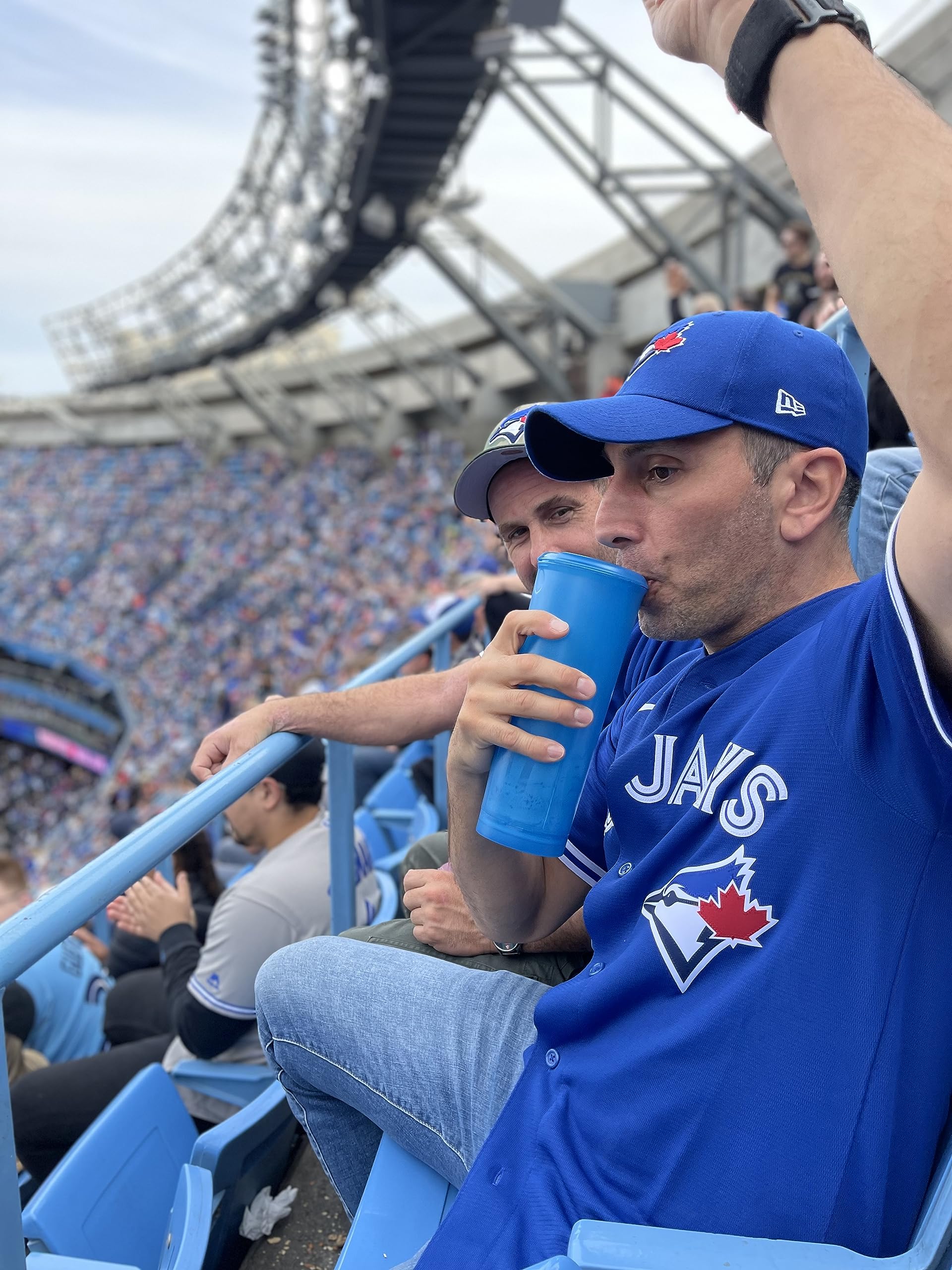 20 oz The LoudCup Tumbler with Built-in Stadium Horn - Reusable Insulated Water Bottle for Sports Fans (Bluejay Blue) - Perfect for Game Day, Tailgating, Cheering & Outdoor Events - World's Loudest Fan Cup