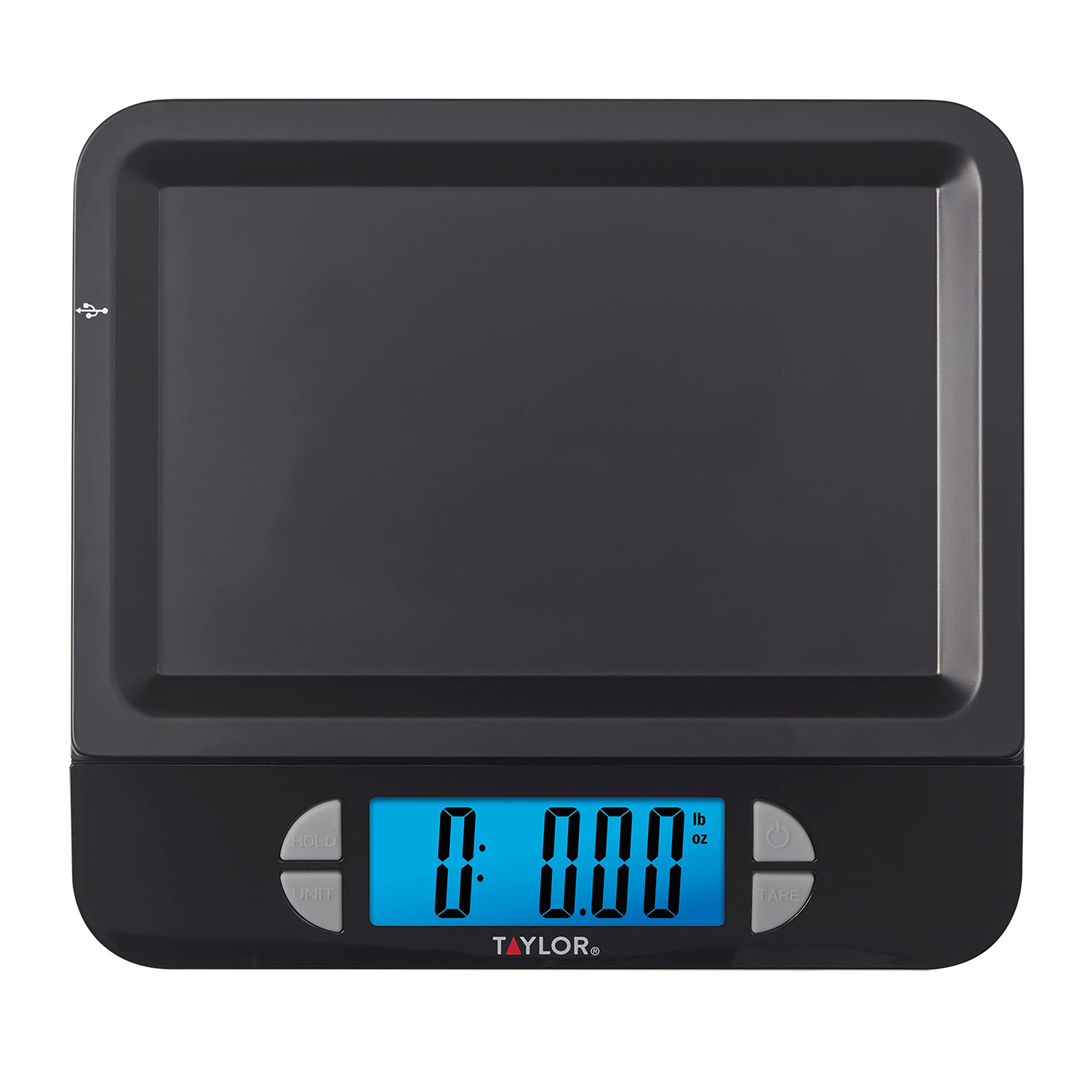 Taylor USB Rechargeable Digital Kitchen and Food Scale - 11lb Precision Weight Scale with Dishwasher Safe Tray & Cord | Perfect for Baking, Cooking, Meal Prep & Portion Control