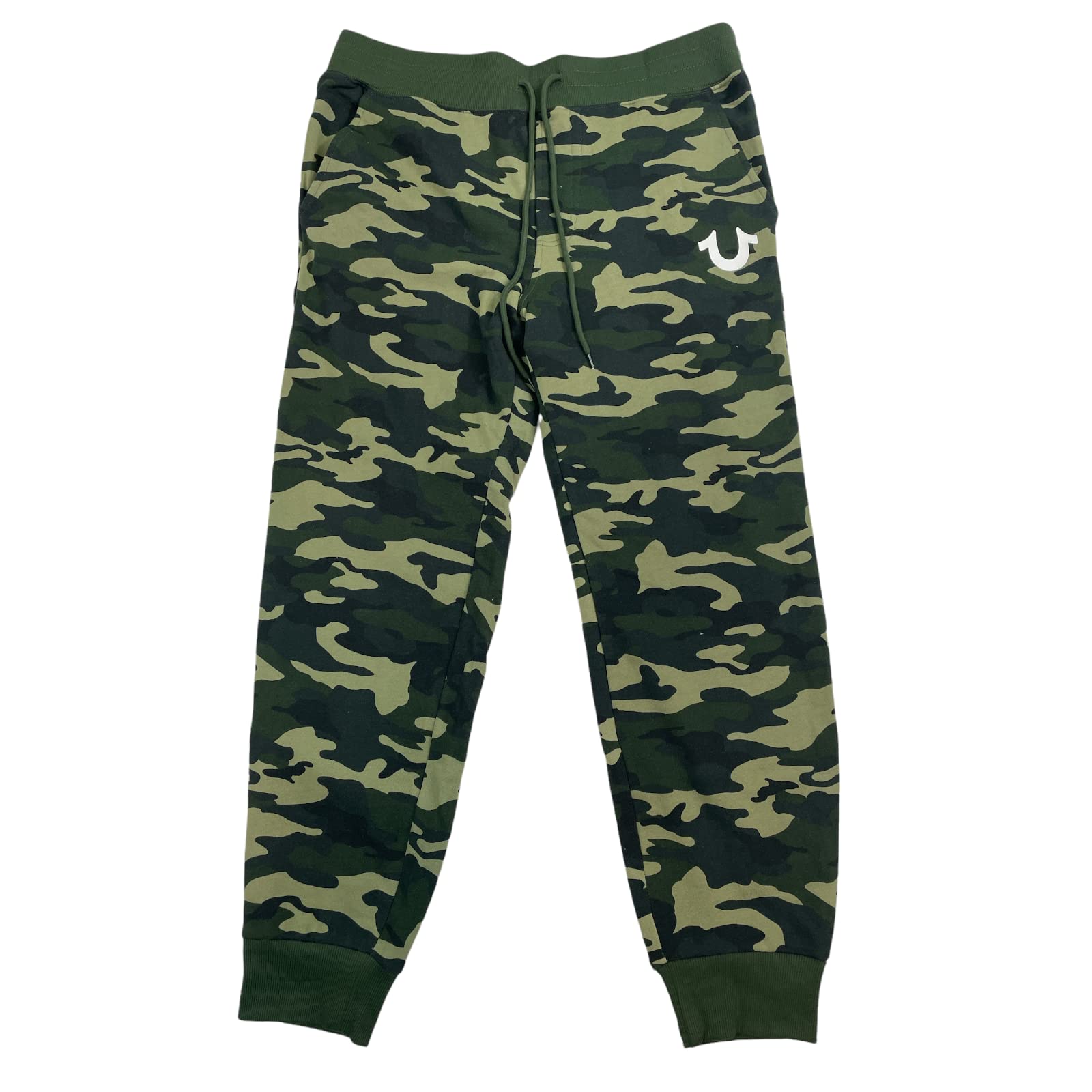 True Religion Men's Horseshoe Jogger Sweatpants - Camo Athletic Lounge Pants with Stretch Fabric & Signature Logo (Large, Camouflage) | Gym Workouts, Running, Casual Wear, Street Style & Home Comfort