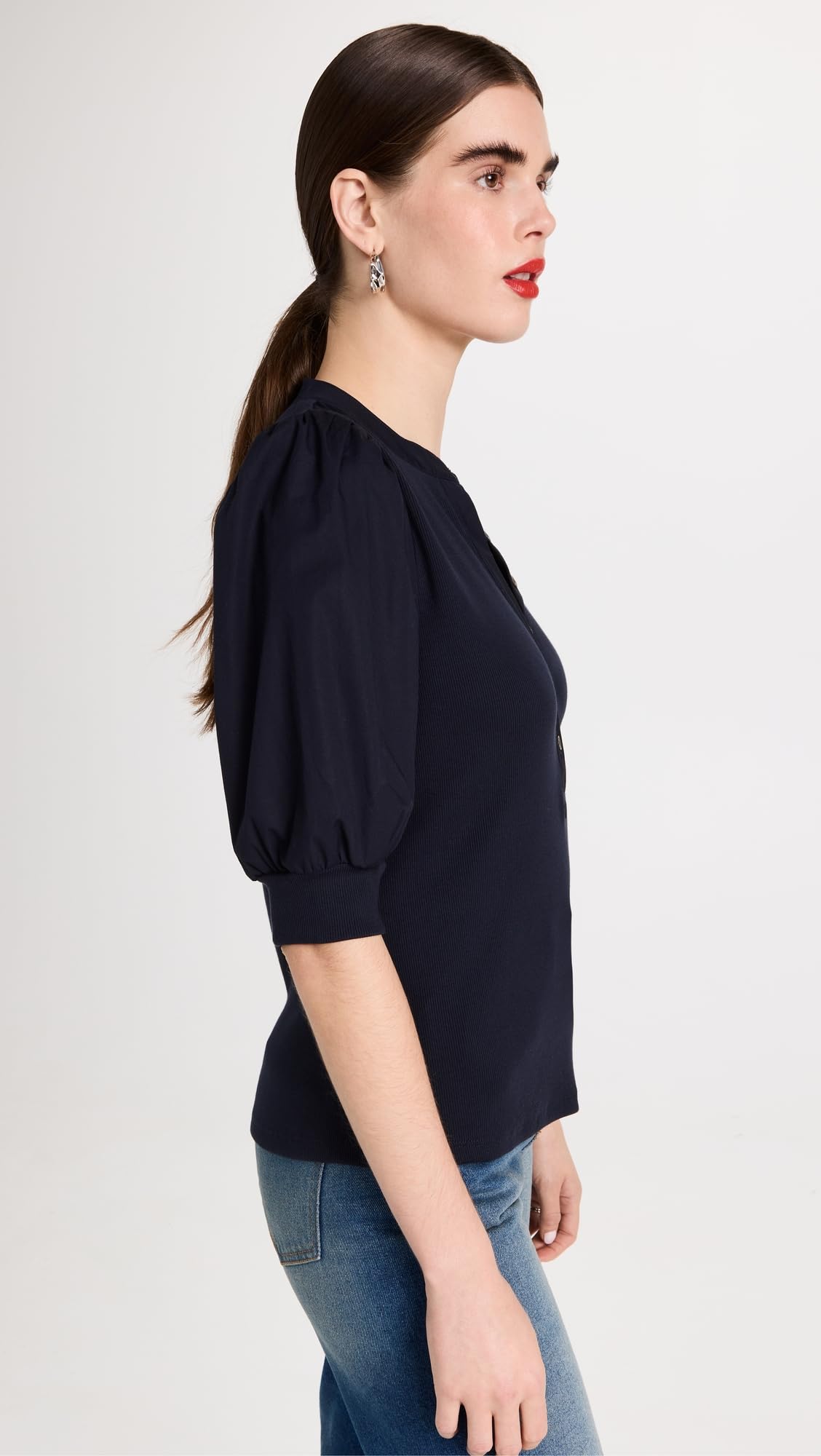 Veronica Beard Women's Coralee Denim Top - Stylish Casual Blouse for Everyday Wear, Work & Outings