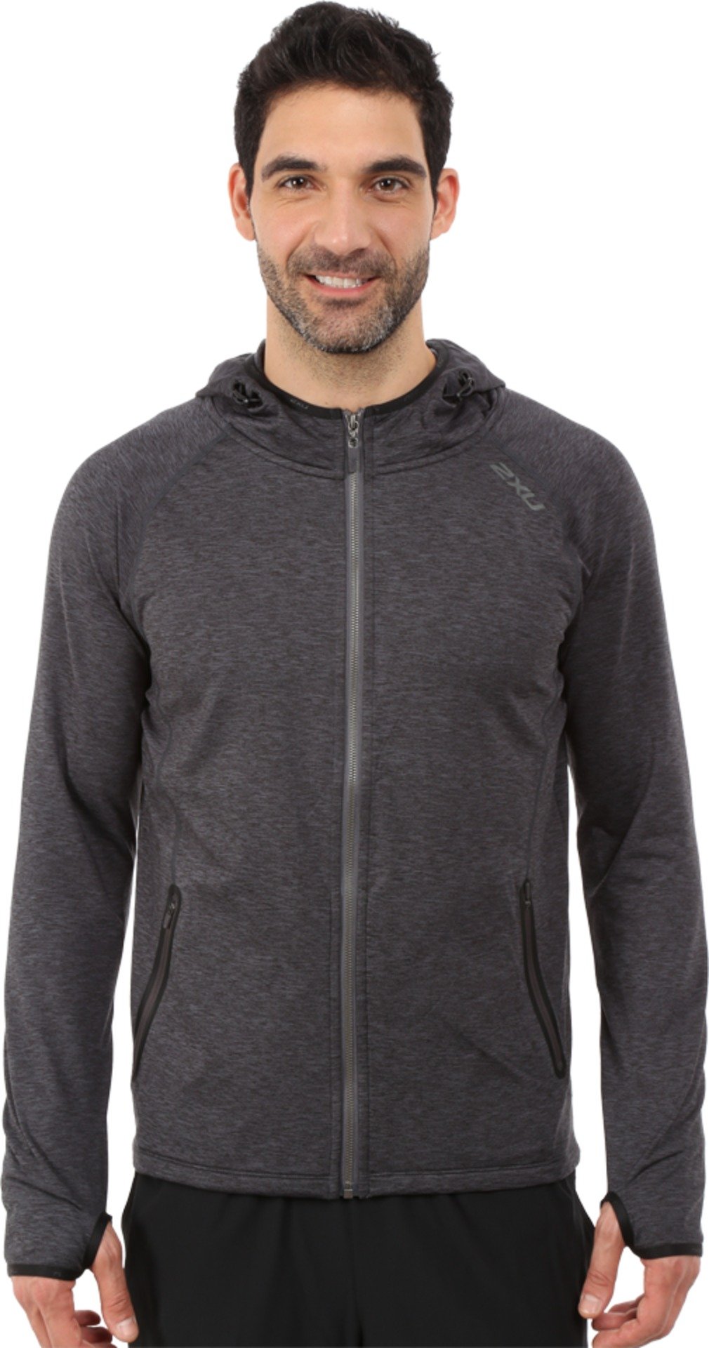 2XU Men's Movement Form Hoodie - Lightweight Performance Running Jacket with Zip Pocket - Ideal for Gym, Jogging & Outdoor Activities