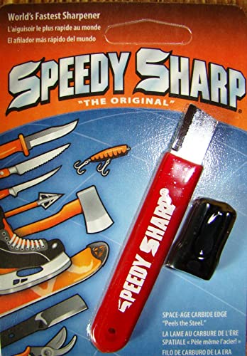 Speedy Sharp Knife Sharpener (Red) - Professional Kitchen Knife Sharpening Tool for Chefs & Home Cooks | Perfect for Kitchen, Camping & Outdoor Cooking