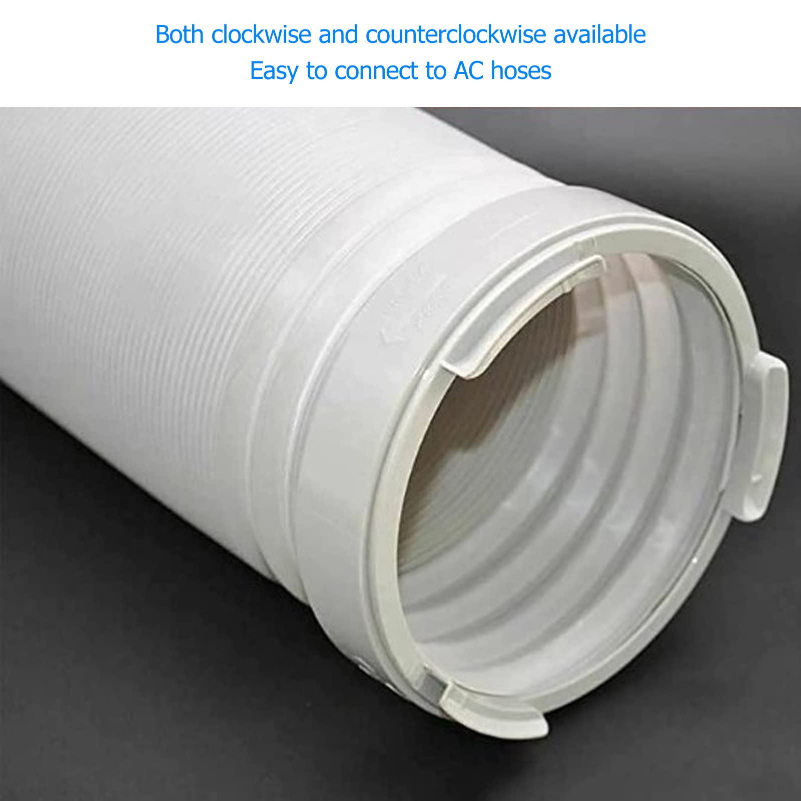 5.9in ABS Portable AC Exhaust Hose Coupler - Clockwise & Counterclockwise Connector for Window Vent Pipe | Perfect for Portable Air Conditioner Units, Home Cooling & RV Use