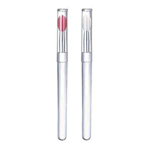 Portable Silicone Lip Brush with Cover - Small Lipstick Brush Stick for Precise Lip Makeup Application - Dustproof & Travel-Friendly Lip Brush for Women - Perfect for Home, Travel & Professional Use (Size: One Size, Color: B)