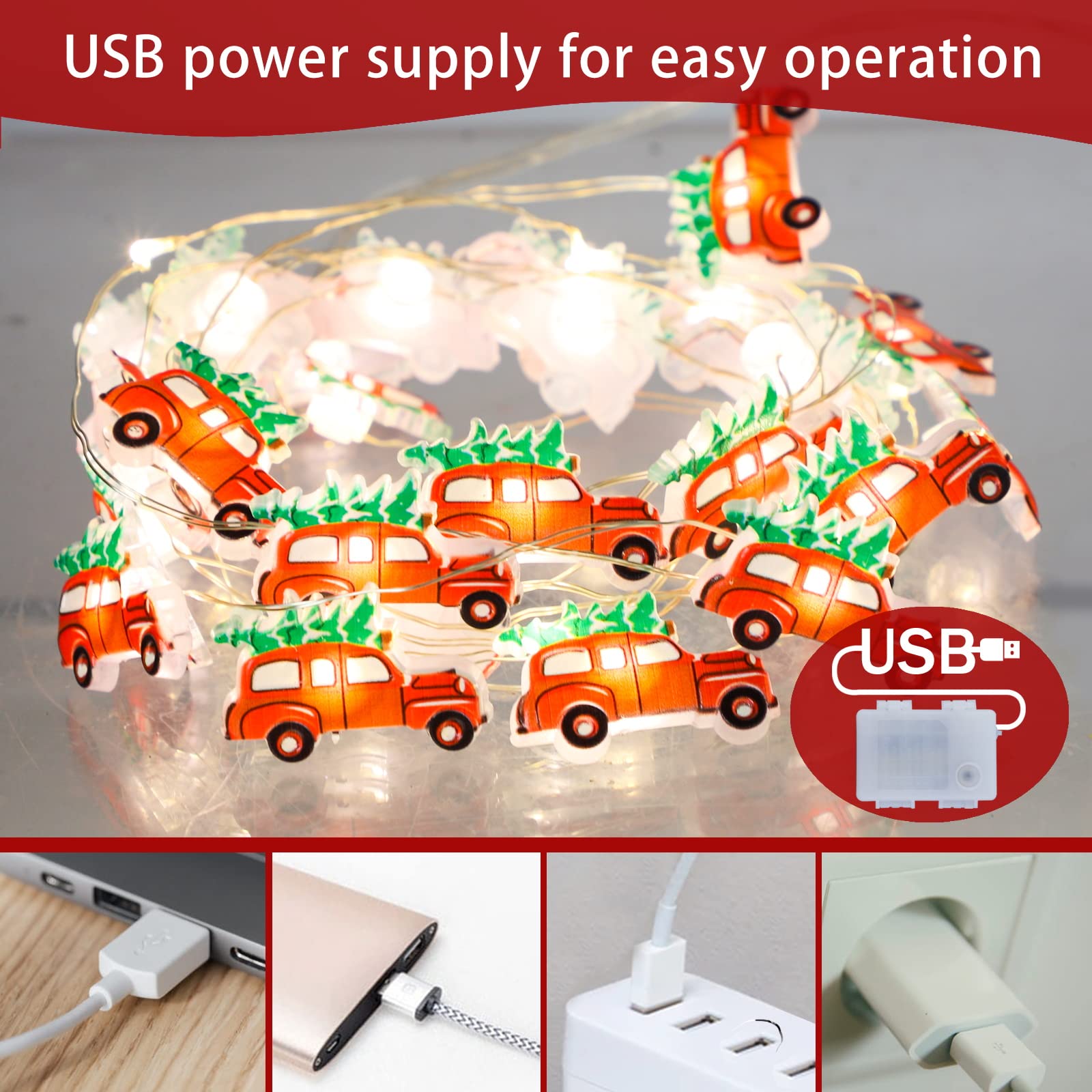 Impress Life 10Ft 30 LED Christmas Tree String Lights - 8 Lighting Modes, Battery/USB Powered with Remote & Timer - Perfect for Holiday Home Decor, Xmas Tree, Party, Wedding & Indoor Festive Lighting