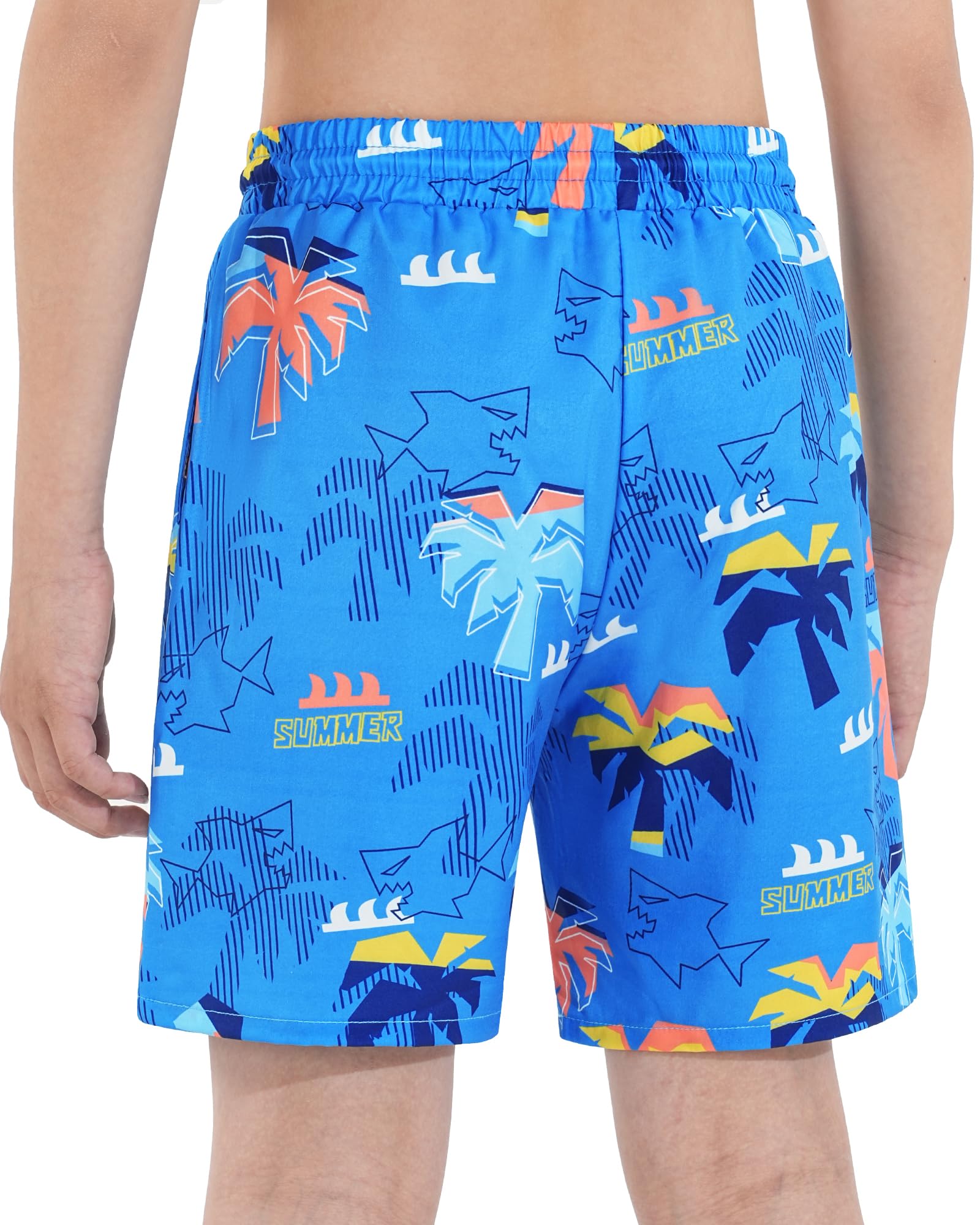 HASMES Boys Swim Trunks with Compression Liner - Quick Dry Bathing Suits & Board Shorts for Kids Age 5-14 Years - Perfect for Swimming, Beach, Pool & Water Sports Activities