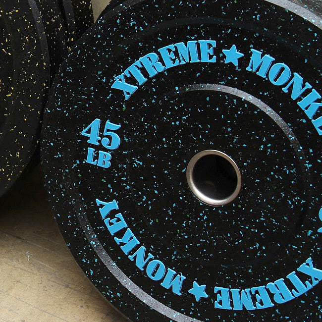 XM FITNESS 45lbs Crumb Rubber Bumper Plate - Olympic Weight Plate for CrossFit, Powerlifting & Home Gym Workouts