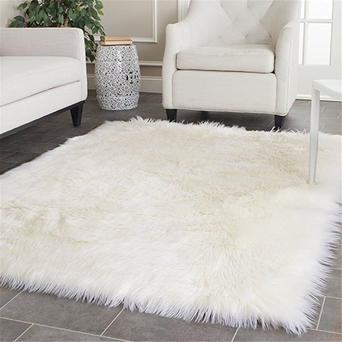 Luxury Faux Sheepskin Shag Rug - Soft Plush Play Mat for Kids, Nursery, Living Room & Bedroom Decor - Non-Slip Floor Carpet for Children's Play Area, Home Decor & Cozy Comfort