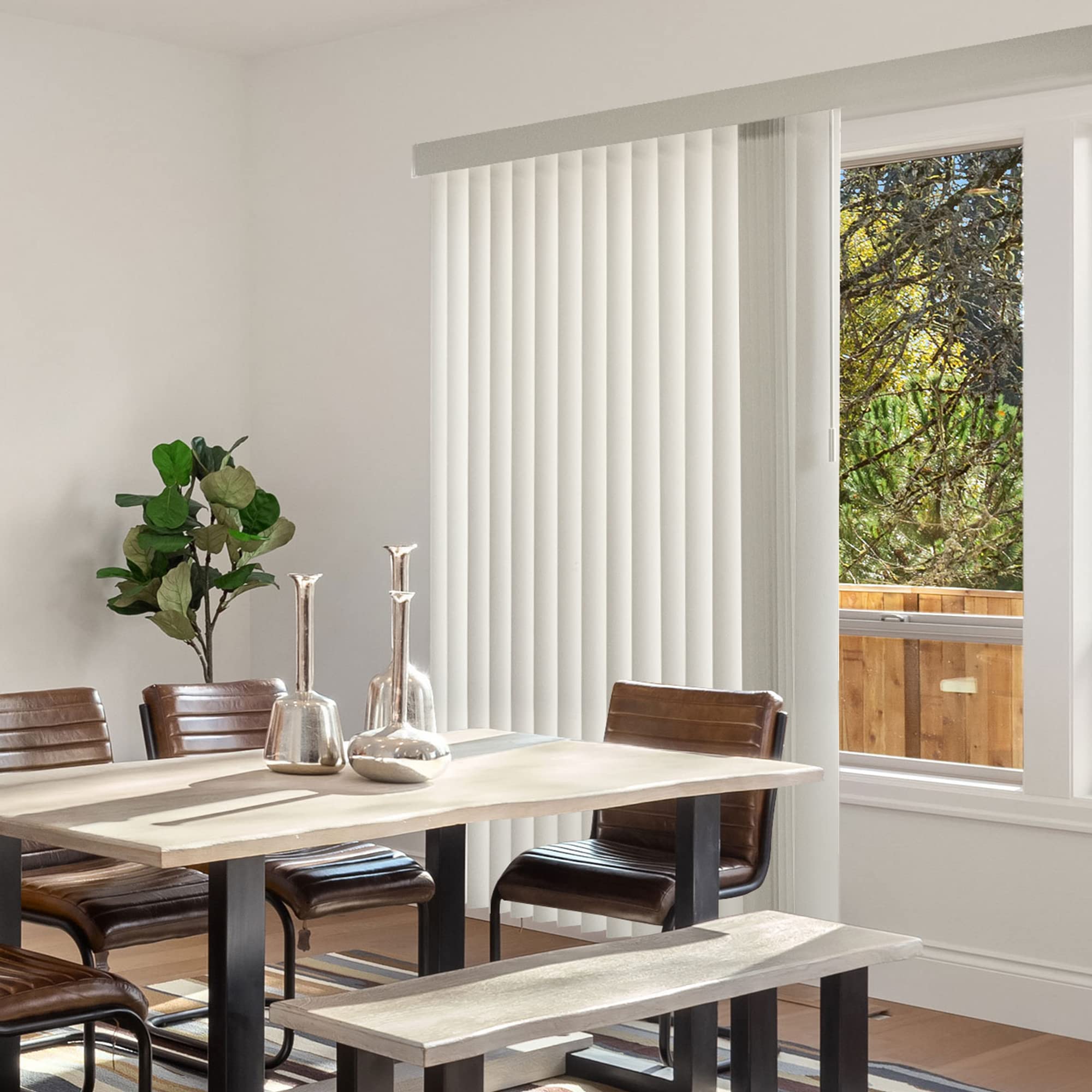 CHICOLOGY Vertical Blinds for Sliding Doors - Blackout Window Shades in Oxford Alabaster (Vinyl) 78