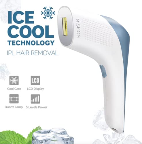 MiSMON Painless Laser Hair Removal Device for Women & Men - IPL Hair Remover with Ice Cooling & 3-in-1 Skin Care Functions | At-Home Hair Removal for Face, Legs, Arms & Bikini Line