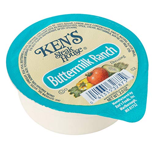 2-Pack BWS Ken's Foods 2 oz Buttermilk Ranch Dressing Cups (72 Count) | Perfect for Salads, Dipping & Bulk Food Service