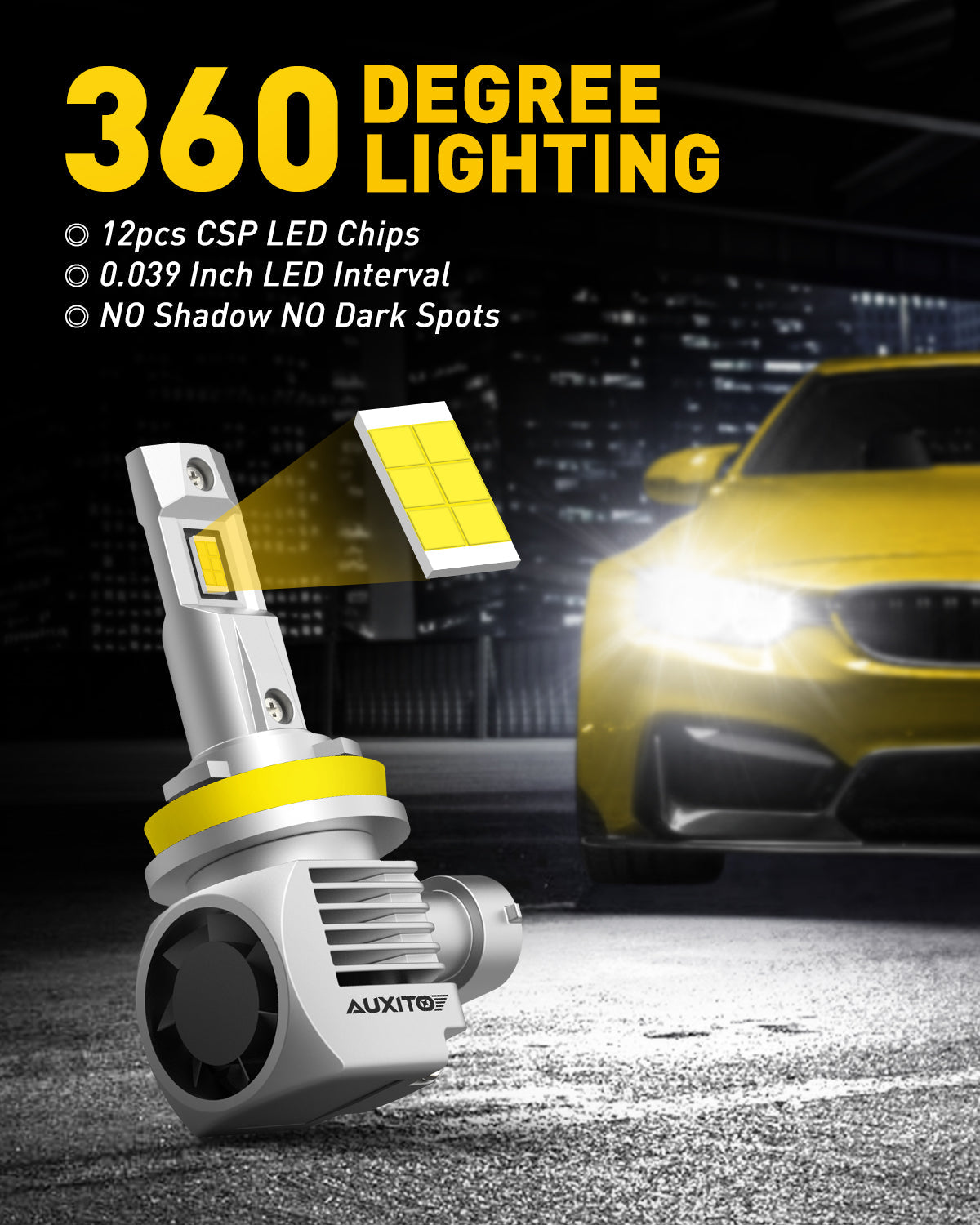 H11/H9/H8 & 9005/HB3 LED Headlight Bulbs Combo Kit - 6000K Cool White Hi/Lo Beam Replacement - Plug & Play - Perfect for Night Driving & Foggy Conditions
