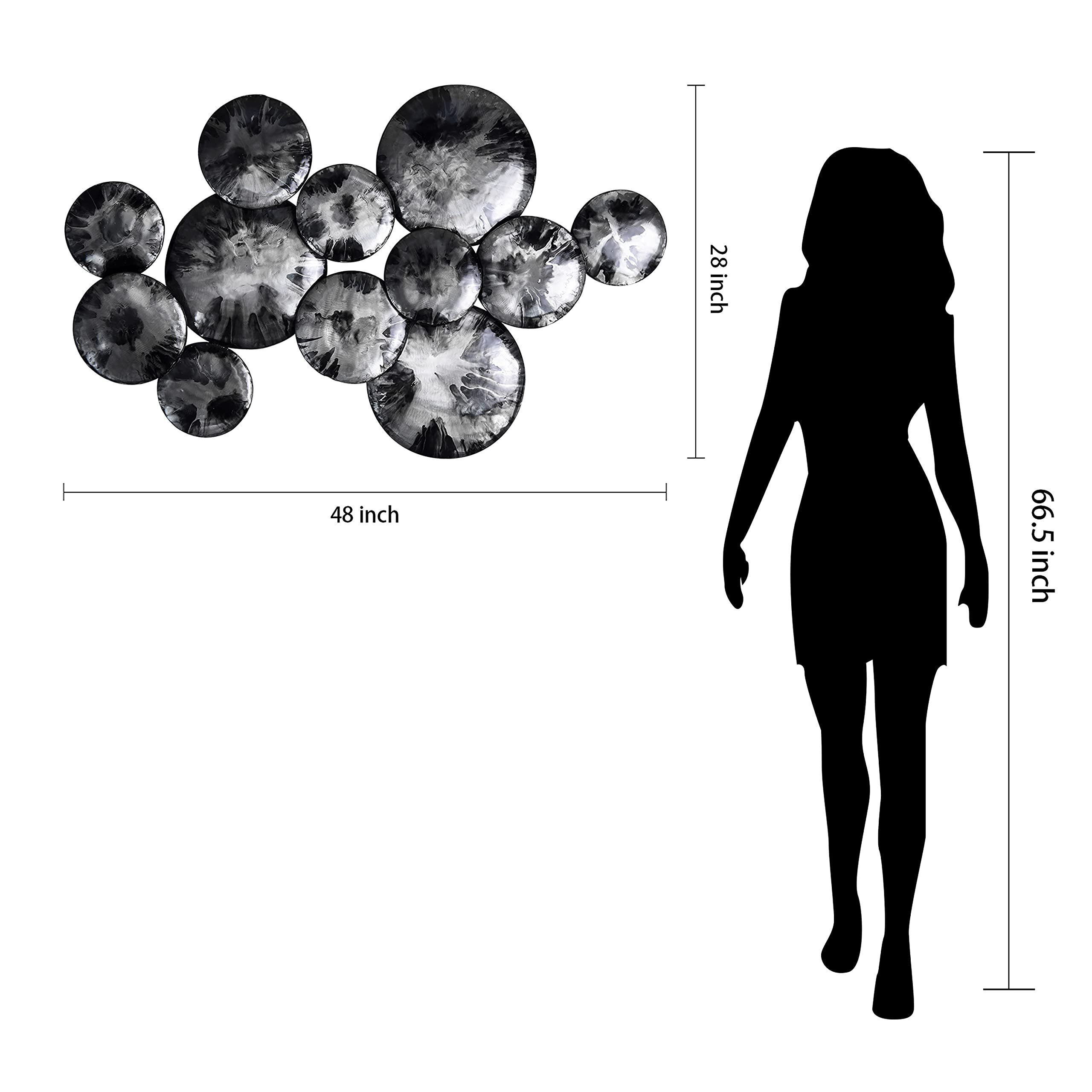 Empire Art Direct Obsidian Wall Art - Hand Painted Etched Metal Wall Sculpture - Ready to Hang - Modern Home Decor for Living Room, Bedroom & Office - Black - Perfect for Contemporary Spaces & Gift Giving