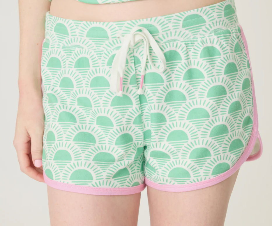 Pj Salvage Peachy Party Courtside Printed Shorts - Women's Comfortable Casual Lounge Shorts for Summer, Yoga, and Beach Wear