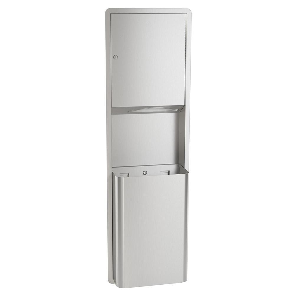 Bradley 234 1100 Surface Mount Multi C-Fold Paper Towel Dispenser with 12 Gallon Waste Receptacle - Ideal for Restrooms, Kitchens, and Commercial Spaces