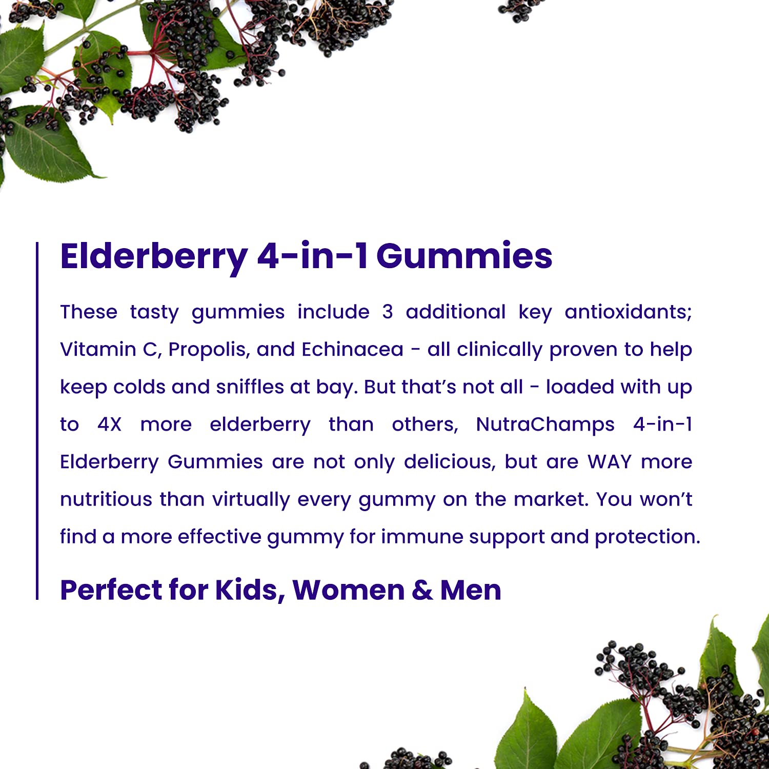 NutraChamps Vitamin C Gummies & Elderberry Gummies Bundle (2-Pack) - Immune Support & Antioxidant Boost for Kids & Adults - Perfect for Daily Wellness & Cold Season Protection