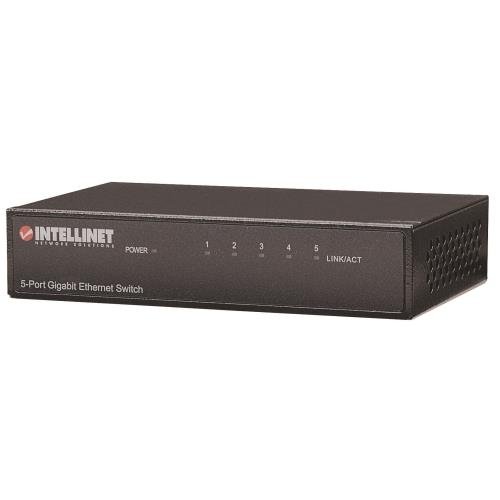 Intellinet ITL-530378 5-Port Gigabit Ethernet Network Switch - Compact Metal Desktop Design for Home & Office Networking