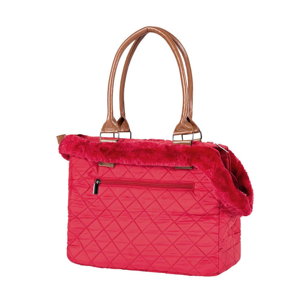 Stylish Red Dog Carrier Bag - Durable Pet Travel Tote for Small to Medium Dogs - Perfect for Airplane, Car Rides & Outdoor Adventures