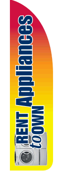 Sidewalk Feather Flag Banner - Custom Advertising Flag for Rent-to-Own Appliances Business | Perfect for Outdoor Promotions, Grand Openings & Storefront Marketing