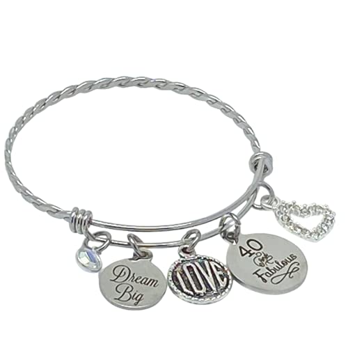 Jesse Janes Handmade Charm Bracelet - Elegant 40th Birthday Gift for Women, Best Friend, or Loved One | Perfect for Celebrations, Anniversaries & Special Occasions