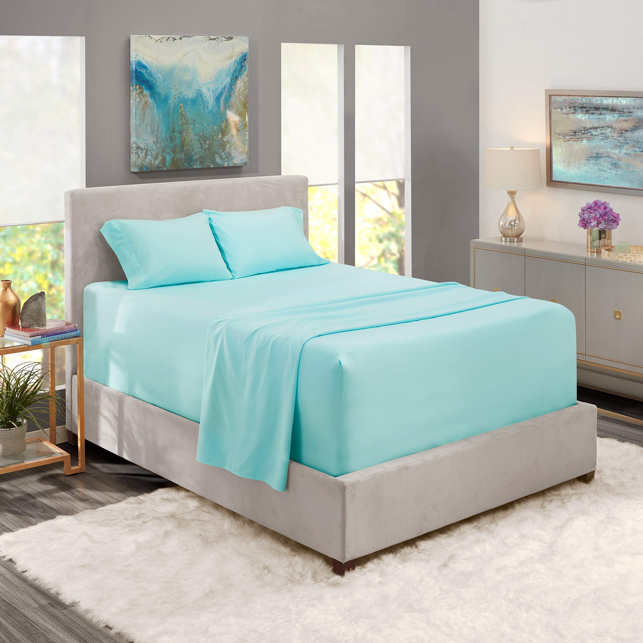 Luxury 100% Cotton 800 Thread Count Twin Size Sheet Set - 4 Piece Hotel Quality Bedding with 12