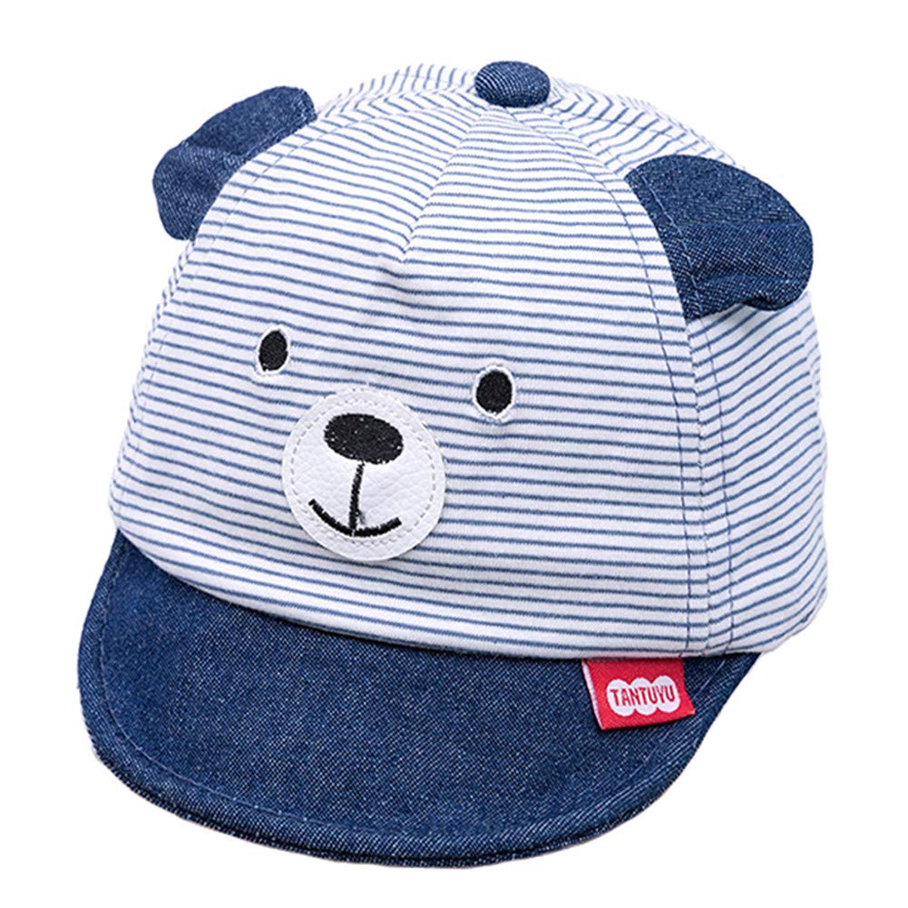 Baby Sun Hat for Girls & Boys - Summer Baseball Cap with Ear Protection, Striped Newborn Sunhat for Outdoor Play, Beach & Park Adventures