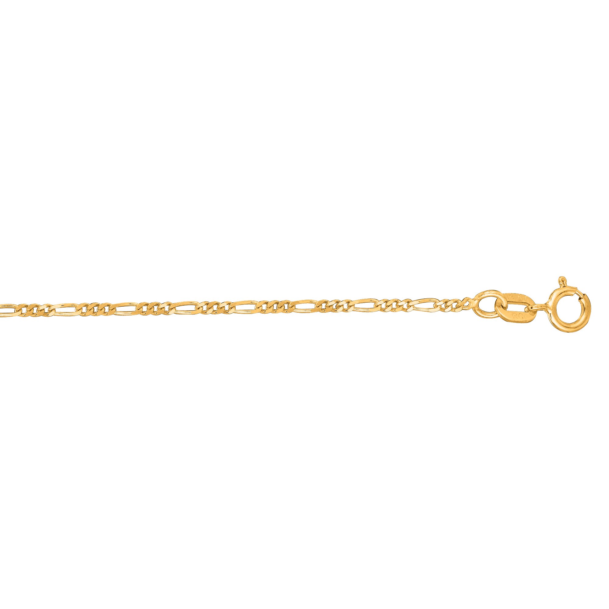 14K Yellow Solid Gold Figaro Chain Necklace - 1.9mm Dainty Gold Necklace for Women, Men | Elegant Layering Piece, Gift for Anniversary, Birthday, Valentine's Day