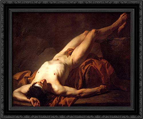 James Jacques Joseph Tissot Male Nude Art - 24x20 Black Ornate Wood Framed Canvas Painting | Hector Portrait | Wall Decor for Living Room, Bedroom & Office