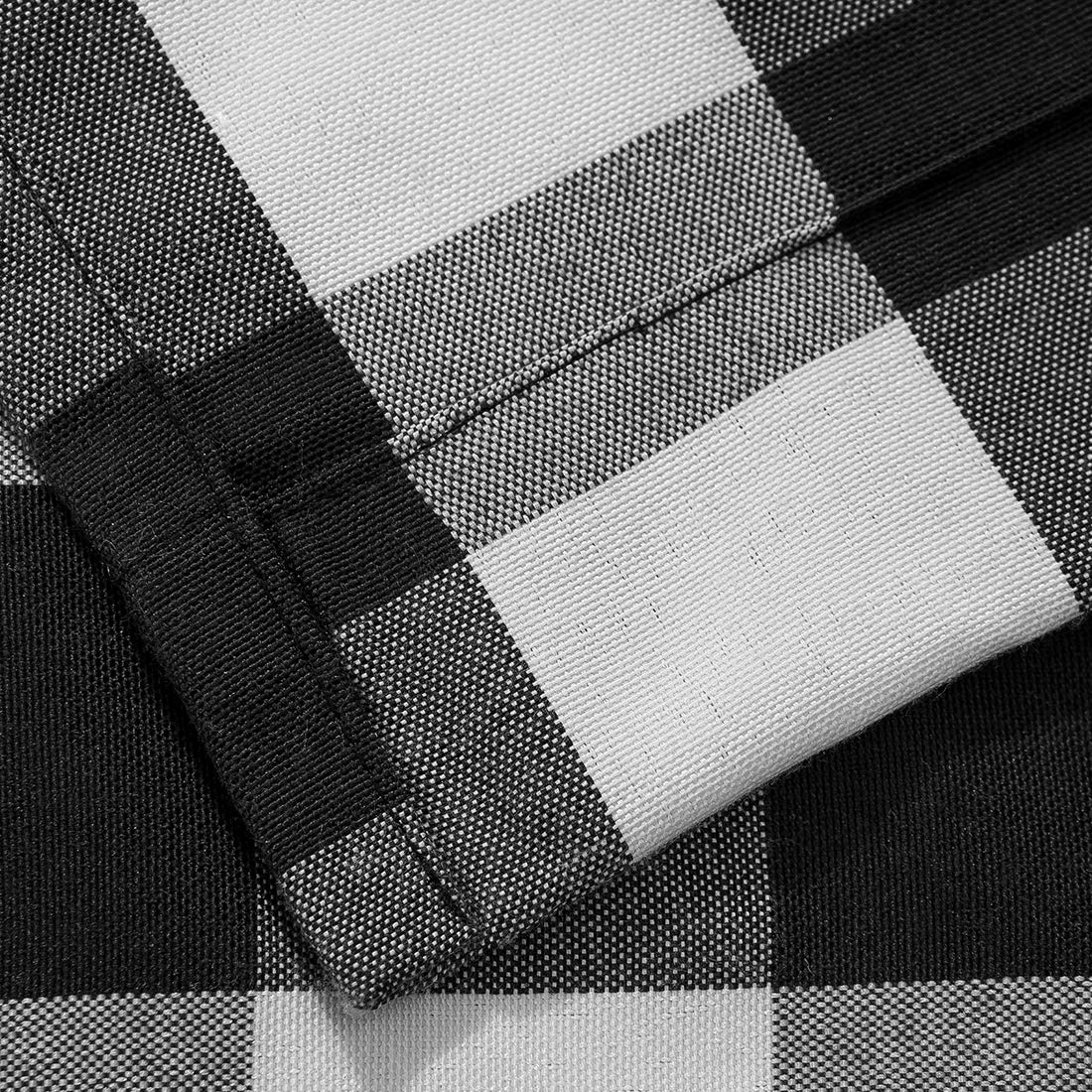 Black & White Buffalo Check Thermal Curtains for Farmhouse - 46x63 Inch, Small Windows