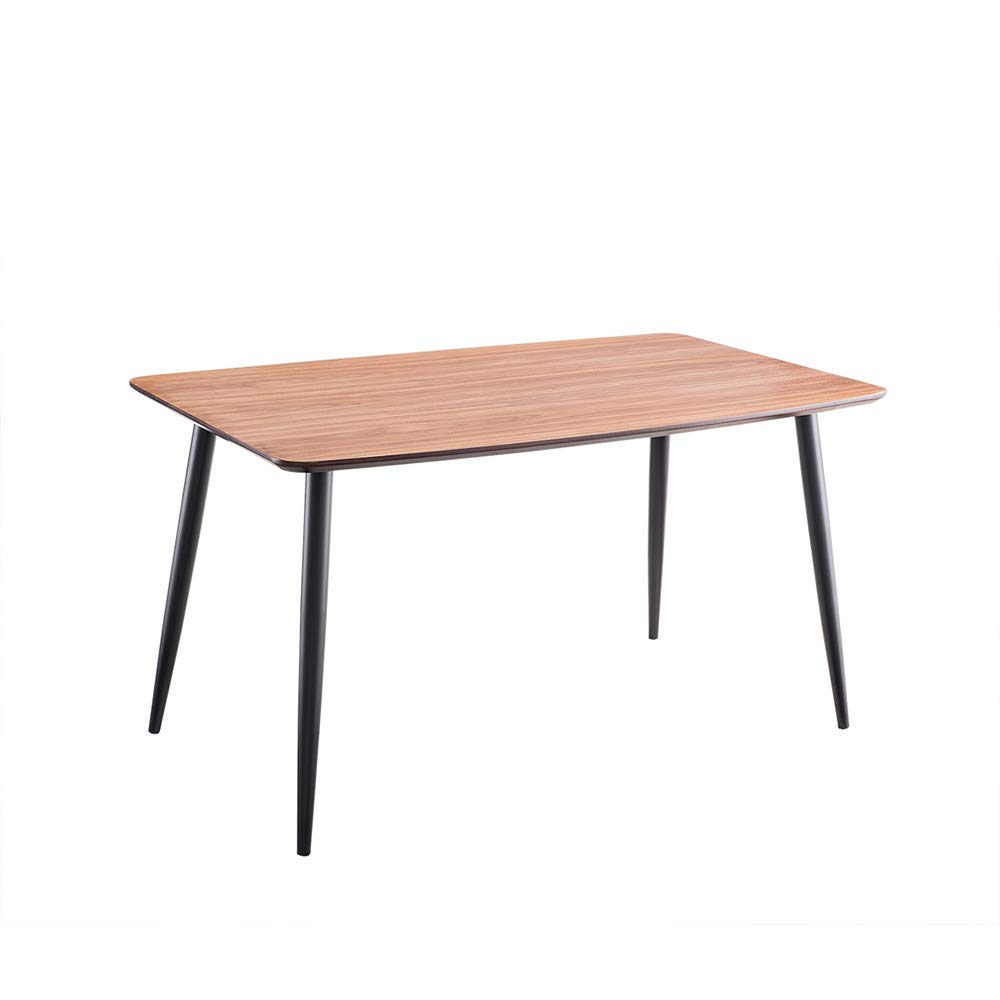 Nordic Style Wrought Iron Log Rectangular Dining Table - Wood Finish for Home, Guest, and Leisure Conversations | Perfect for Dining Rooms, Patios, and Rustic Decor